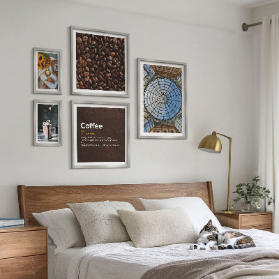 Set 5 slika u okviru Slatkiši od kave u rustikalnom stilu