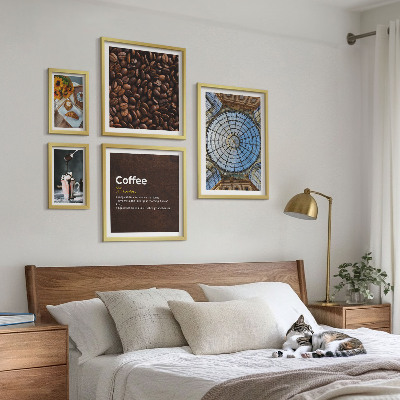 Set 5 slika u okviru Slatkiši od kave u rustikalnom stilu