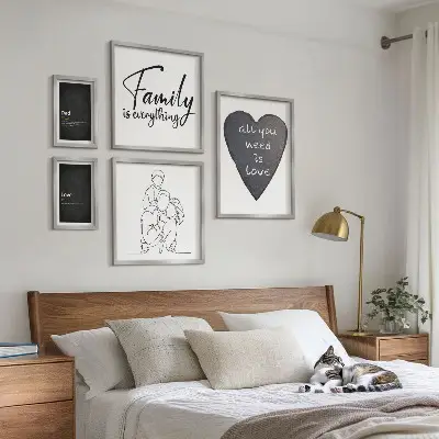 Set slika iznad kauča obiteljske vrijednosti, ljubav i bliskost