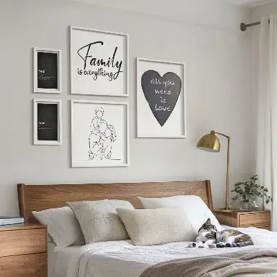 Set slika iznad kauča obiteljske vrijednosti, ljubav i bliskost