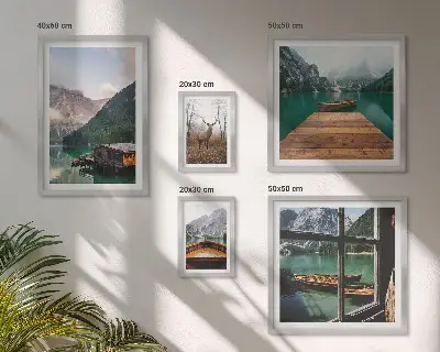 Planinski krajolici s jezerima set od 5 slika u okviru
