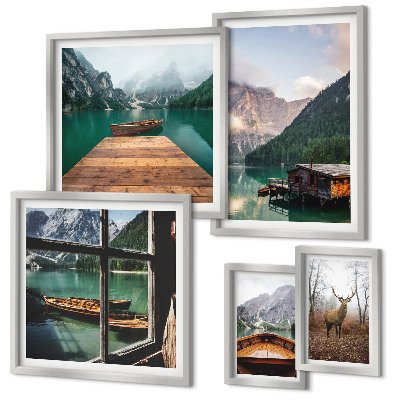 Set 5 slika u okviru Planinski krajolici s jezerima