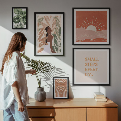 Poliptih u okviru Biljni motiv u boho stilu