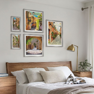 Set slika iznad kauča Šarmantne zelene ulice grada
