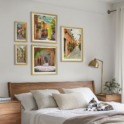 Set slika iznad kauča Šarmantne zelene ulice grada