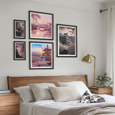 Set 5 slika u okviru Japanski krajolici s trešnjama