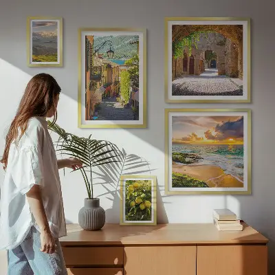 Set slika za iznad kauča motivi šarmantnih ulica i krajolika