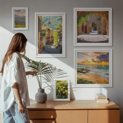 Set slika za iznad kauča motivi šarmantnih ulica i krajolika