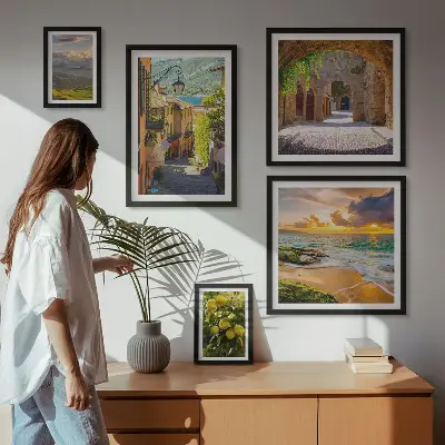Set slika za iznad kauča motivi šarmantnih ulica i krajolika