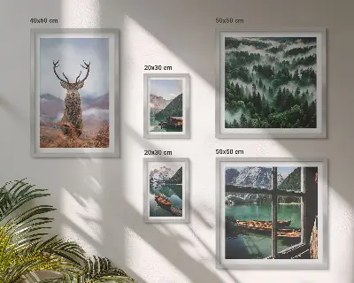 Set od 5 slika u okviru planine s motivima divljih životinja u prirodi