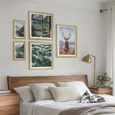 Set od 5 slika u okviru planine s motivima divljih životinja u prirodi