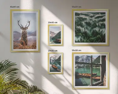 Set od 5 slika u okviru planine s motivima divljih životinja u prirodi