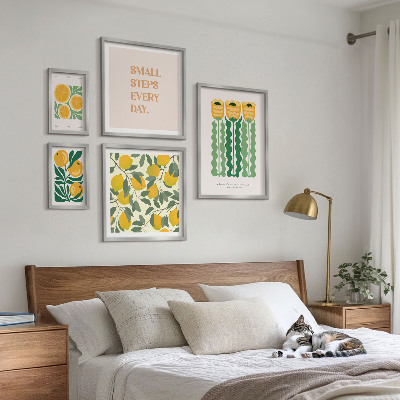 Set 5 slika u okviru Pozitivni slogani o cvijeću i citrusima