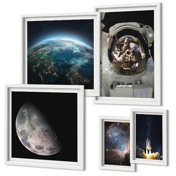 Set slika Svemirska otkrića astronauta za iznad kauča
