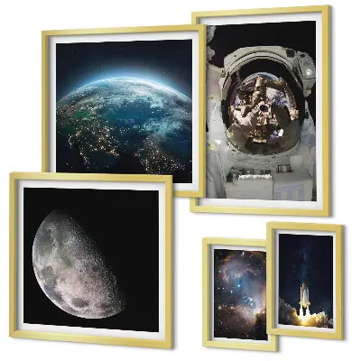 Set slika Svemirska otkrića astronauta za iznad kauča