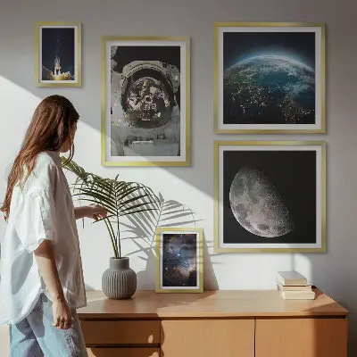 Set slika Svemirska otkrića astronauta za iznad kauča