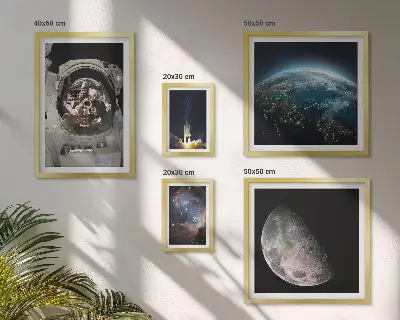 Set slika Svemirska otkrića astronauta za iznad kauča