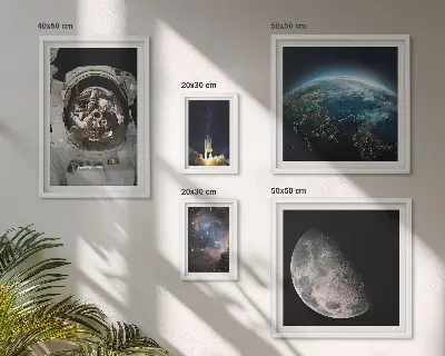 Set slika Svemirska otkrića astronauta za iznad kauča