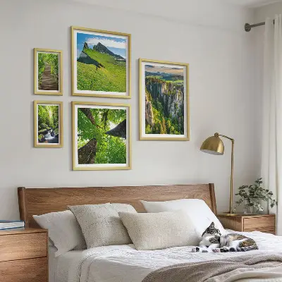 Poliptih u okviru zeleni krajolici s motivom prirodnih staza