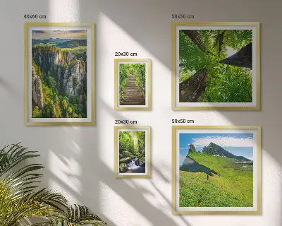 Poliptih u okviru zeleni krajolici s motivom prirodnih staza