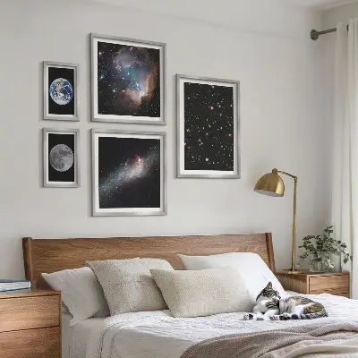 Kozmički krajolici galaksije set od 5 slika u okviru