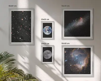 Kozmički krajolici galaksije set od 5 slika u okviru