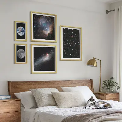 Kozmički krajolici galaksije set od 5 slika u okviru