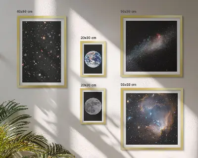 Kozmički krajolici galaksije set od 5 slika u okviru