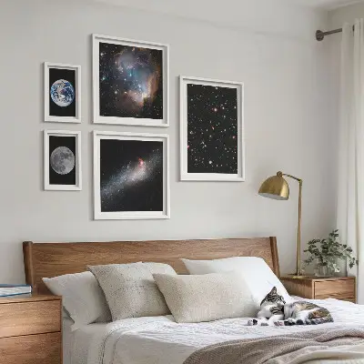 Kozmički krajolici galaksije set od 5 slika u okviru