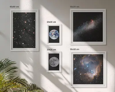 Kozmički krajolici galaksije set od 5 slika u okviru