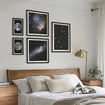Kozmički krajolici galaksije set od 5 slika u okviru