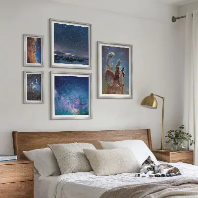Kozmički krajolici galaksija set slika iznad kauča
