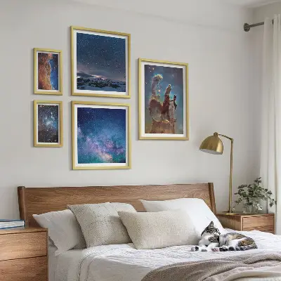 Kozmički krajolici galaksija set slika iznad kauča