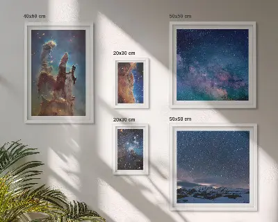 Kozmički krajolici galaksija set slika iznad kauča