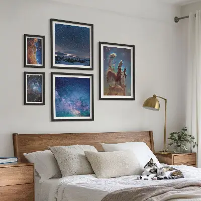 Kozmički krajolici galaksija set slika iznad kauča