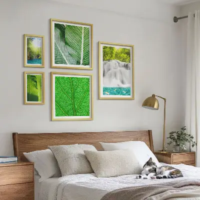 Tropski palmini slapovi set od 5 slika u okviru