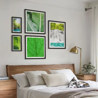 Tropski palmini slapovi set od 5 slika u okviru