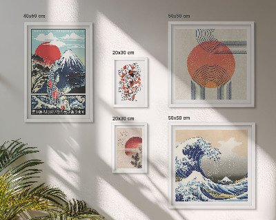 Set slika iznad kauča Valovi japanskih umjetničkih motiva