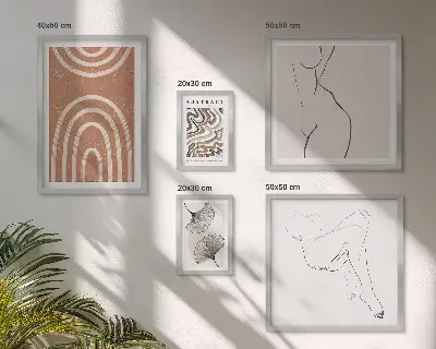 Elegantne apstraktne figure poliptih u okviru