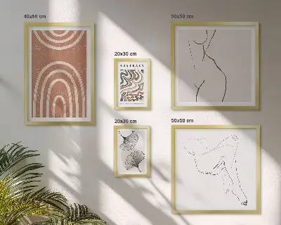 Elegantne apstraktne figure poliptih u okviru