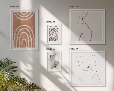 Elegantne apstraktne figure poliptih u okviru