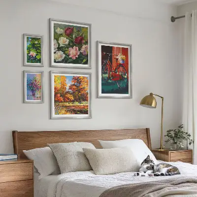 Set slika Cvijeće u proljetnom krajoliku iznad kauča