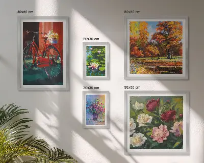 Set slika Cvijeće u proljetnom krajoliku iznad kauča