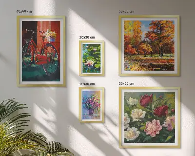 Set slika Cvijeće u proljetnom krajoliku iznad kauča