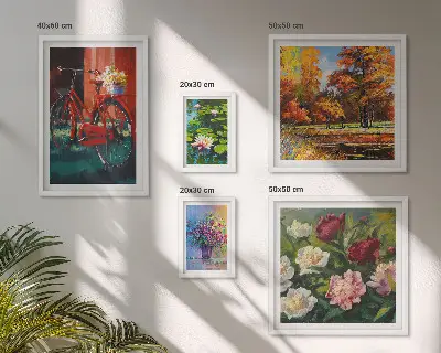 Set slika Cvijeće u proljetnom krajoliku iznad kauča