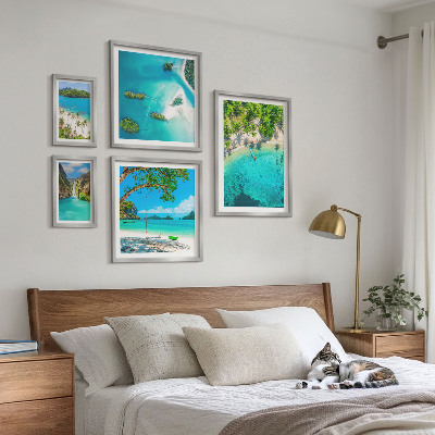 Poliptih u okviru Tropske plaže, rajske vode