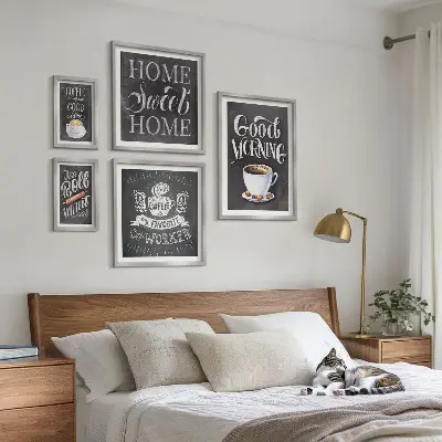 Rustikalne inspiracije za kavu set od 5 slika u okviru