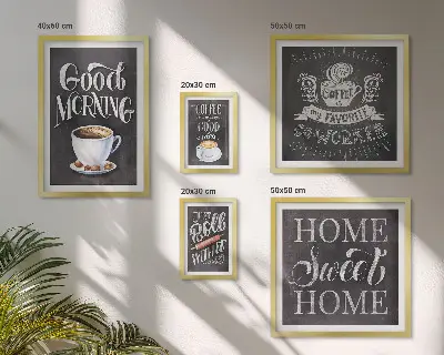 Rustikalne inspiracije za kavu set od 5 slika u okviru