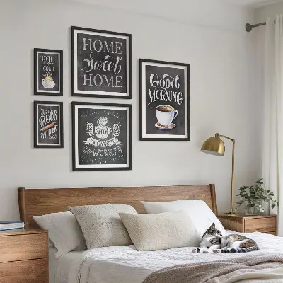 Rustikalne inspiracije za kavu set od 5 slika u okviru