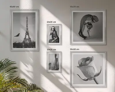 Set slika iznad kauča elegantni crno-bijeli prizori Pariza